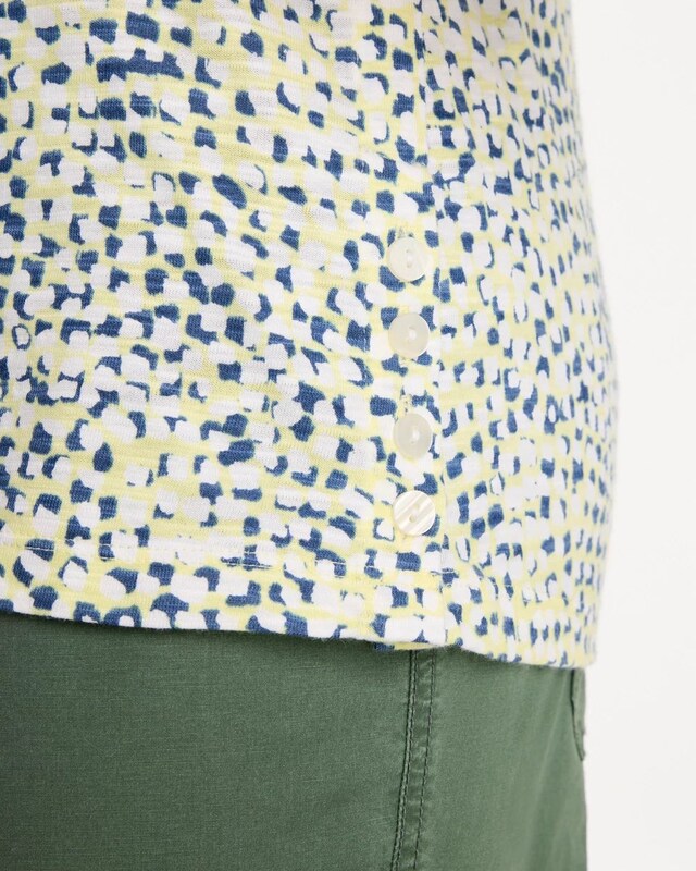 Printed Cotton Slub Elbow-Sleeve Tee - image 4